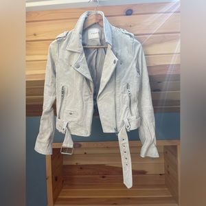 Valentine Leather Moto Jacket Blank NYC size S color sand